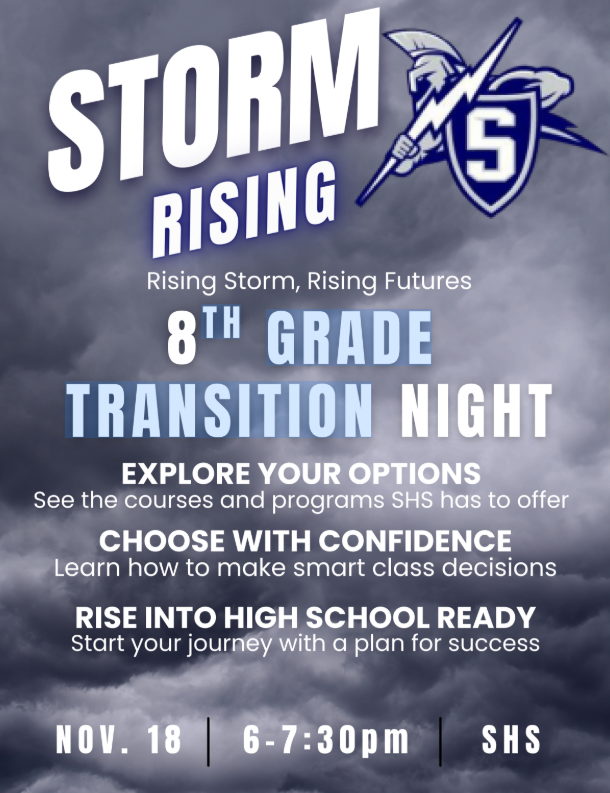 Transition Night for 8th graders, November 18th